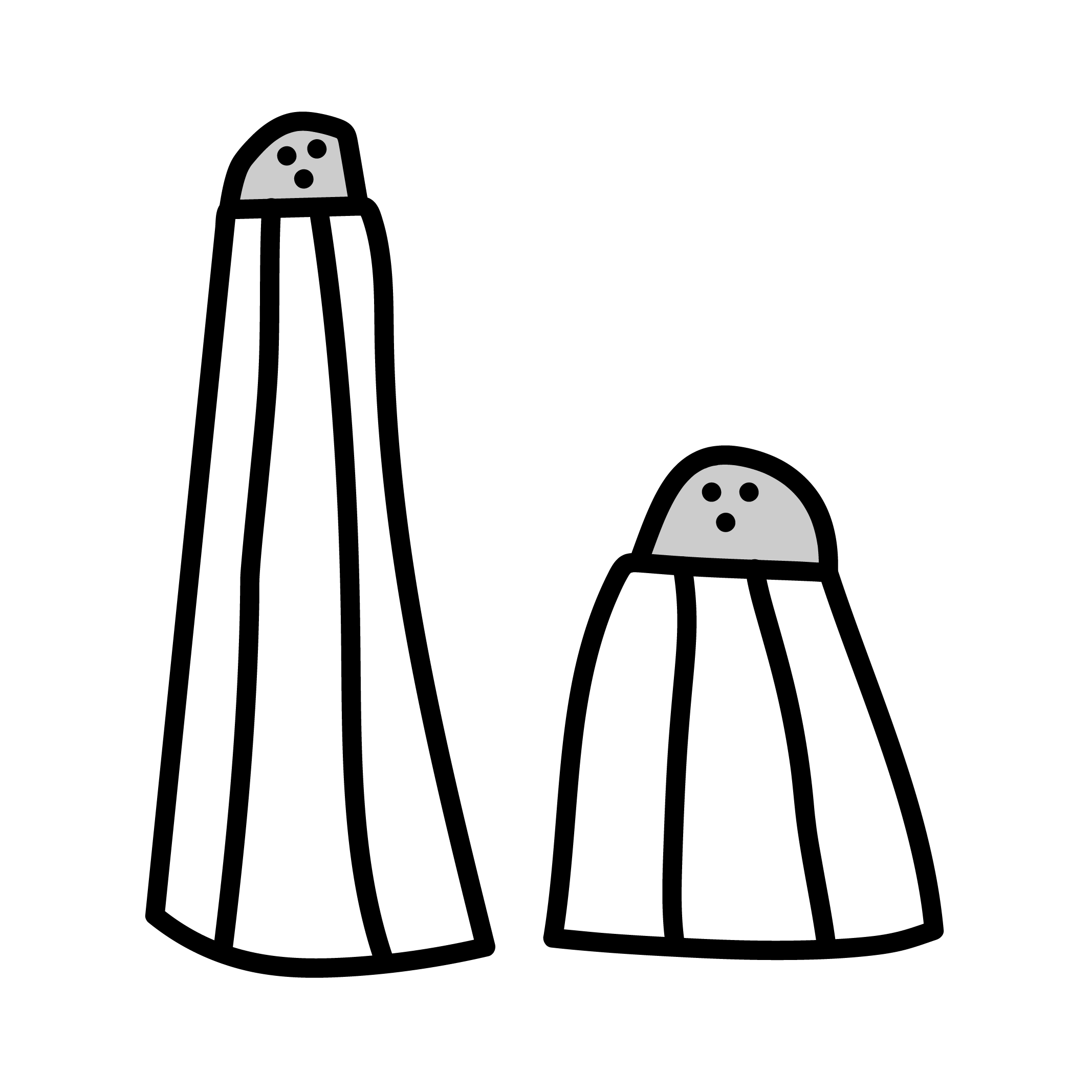 Zweiprisensalz Logo: großer und kleiner Salzstreuer