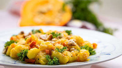 Gnocchi in Kürbissauce