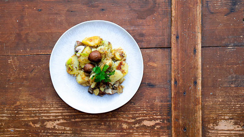 Kartoffel-Pilz-Gröstl
